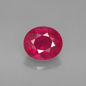 Rubino naturale rosso da 1,80 ct, taglio ovale, VS-SI