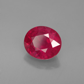 Rubino naturale rosso da 1,80 ct, taglio ovale, VS-SI