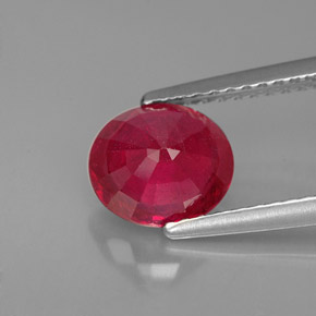 Rubino naturale rosso da 1,80 ct, taglio ovale, VS-SI