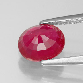 Rubino naturale rosso da 1,86 ct, taglio ovale, VS-SI