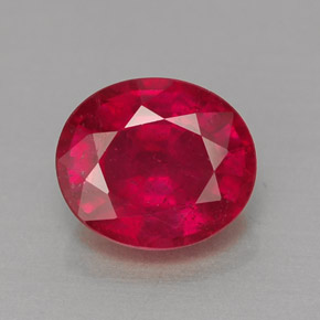 Rubino naturale rosso da 1,60 ct, taglio ovale, VS-SI