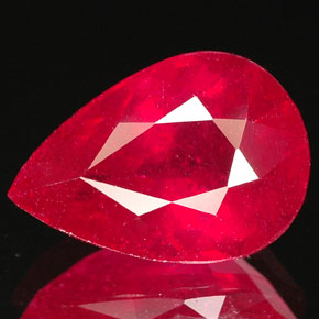 Rubino naturale rosso da 4,40 ct, taglio a pera, VS-SI