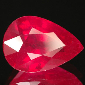 Rubino naturale rosso da 4,40 ct, taglio a pera, VS-SI
