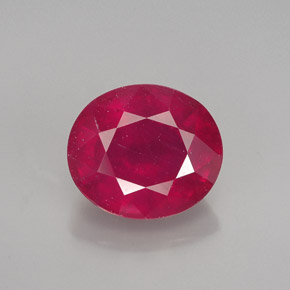 Rubino naturale rosso da 3,27 ct, taglio ovale, VS-SI