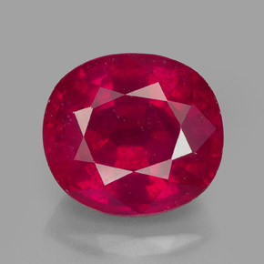 Rubino naturale rosso da 3,30 ct, taglio ovale, VS-SI