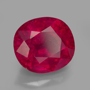Rubino naturale rosso da 3,30 ct, taglio ovale, VS-SI