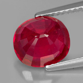 Rubino naturale rosso da 3,30 ct, taglio ovale, VS-SI