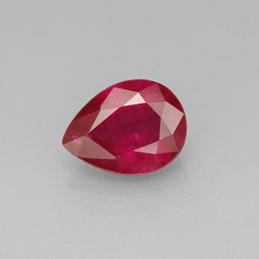 Rubino naturale rosso da 1,47 ct, taglio a pera, VS-SI