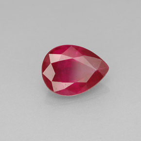 Rubino naturale rosso da 1,47 ct, taglio a pera, VS-SI