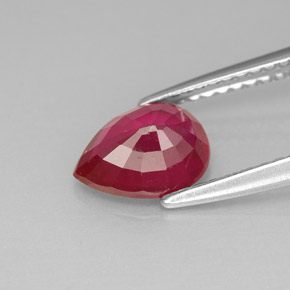 Rubino naturale rosso da 1,47 ct, taglio a pera, VS-SI