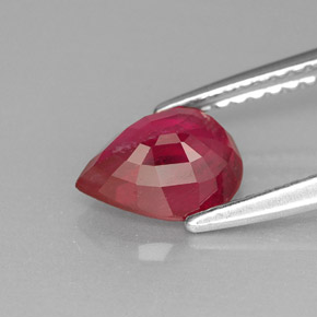 Rubino naturale rosso da 1,51 ct, taglio a pera, VS-SI