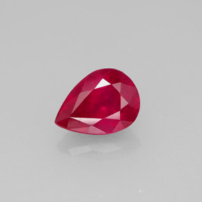 Rubino naturale rosso da 1,48 ct, taglio a pera, VS-SI