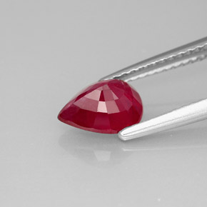 Rubino naturale rosso da 1,48 ct, taglio a pera, VS-SI