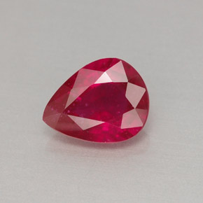 Rubino naturale rosso da 1,29 ct, taglio a pera, VS-SI