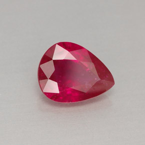 Rubino naturale rosso da 1,29 ct, taglio a pera, VS-SI