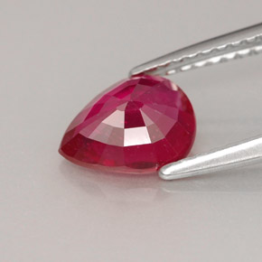 Rubino naturale rosso da 1,29 ct, taglio a pera, VS-SI