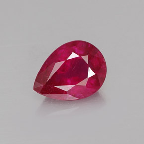 Rubino naturale rosso da 1,48 ct, taglio a pera, VS-SI