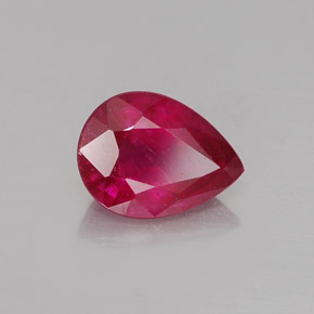 Rubino naturale rosso da 1,48 ct, taglio a pera, VS-SI