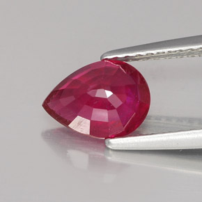 Rubino naturale rosso da 1,48 ct, taglio a pera, VS-SI