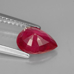 Rubino naturale rosso da 1,36 ct, taglio a pera, VS-SI