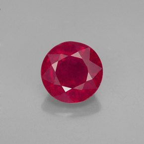 Rubino naturale rosso da 1,69 ct, taglio rotondo, VS-SI