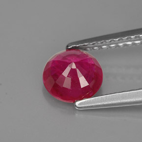 Rubino naturale rosso da 1,07 ct, taglio rotondo, VS-SI