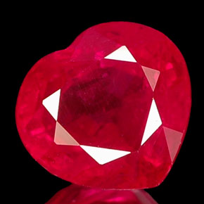 Rubino naturale rosso da 1,26 ct, a forma di cuore, VS-SI