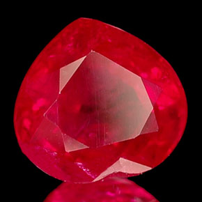 Rubino naturale rosso da 1,26 ct, a forma di cuore, VS-SI