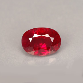 Rubino naturale rosso da 1,62 ct, taglio ovale, SI