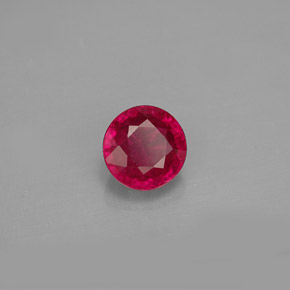 Rubino naturale rosso da 0,85 ct, taglio rotondo, VS-SI