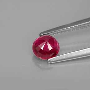 Rubino naturale rosso da 0,85 ct, taglio rotondo, VS-SI