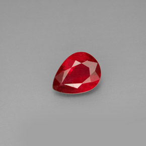 Rubino naturale rosso da 1,26 ct, taglio a pera, VS-SI