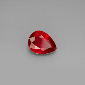 Rubino naturale rosso da 1,26 ct, taglio a pera, VS-SI
