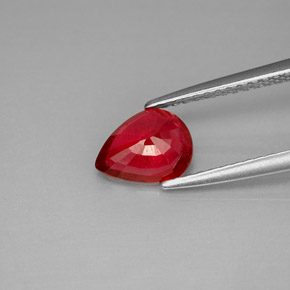 Rubino naturale rosso da 1,26 ct, taglio a pera, VS-SI
