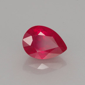 Rubino naturale rosso da 1,13 ct, taglio a pera, VS-SI