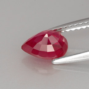 Rubino naturale rosso da 1,13 ct, taglio a pera, VS-SI