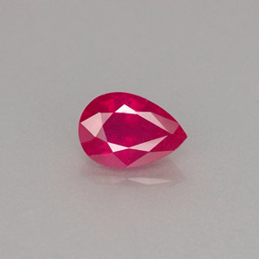 Rubino naturale rosso da 0,98 ct, taglio a pera, VS-SI