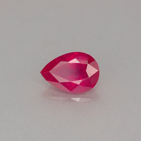 Rubino naturale rosso da 0,98 ct, taglio a pera, VS-SI
