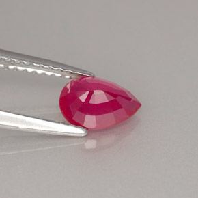 Rubino naturale rosso da 0,98 ct, taglio a pera, VS-SI