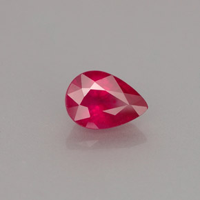 Rubino naturale rosso da 1,06 ct, taglio a pera, VS-SI