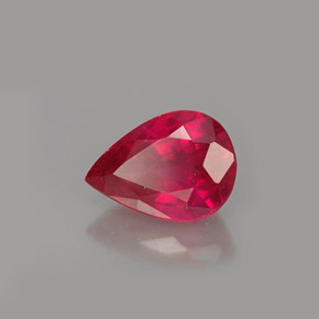 Rubino naturale rosso da 1,04 ct, taglio a pera, VS-SI
