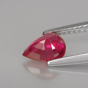 Rubino naturale rosso da 1,04 ct, taglio a pera, VS-SI