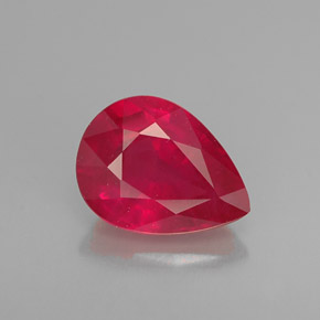 Rubino naturale rosso da 1,31 ct, taglio a pera, VS-SI
