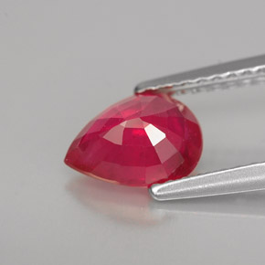 Rubino naturale rosso da 1,31 ct, taglio a pera, VS-SI