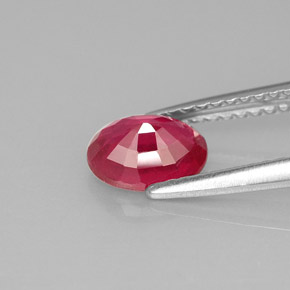 Rubino naturale rosso da 1,13 ct, taglio ovale, VS-SI