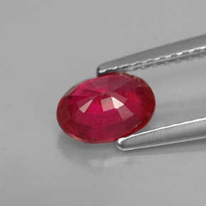 Rubino naturale rosso da 1,16 ct, taglio ovale, VS-SI