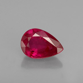 Rubino naturale rosso da 1,05 ct, taglio a pera, VS-SI