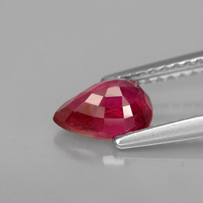 Rubino naturale rosso da 1,05 ct, taglio a pera, VS-SI