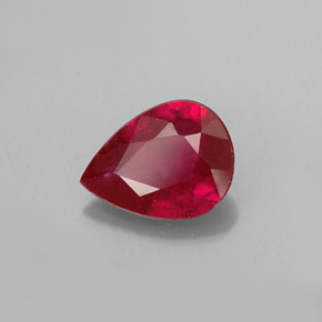 Rubino naturale rosso da 1,18 ct, taglio a pera, VS-SI