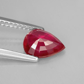Rubino naturale rosso da 1,18 ct, taglio a pera, VS-SI